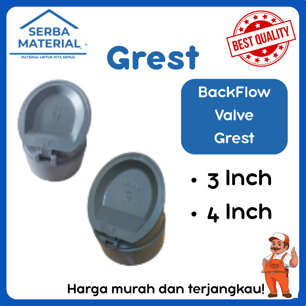 BackFlow Valve GREST 3 4 Inch PVC / BackFlow Valve Anti Bau/ BackFlow Valve GREST Anti Tikus