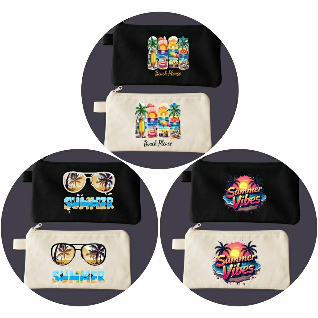 

Tempat pensil gambar pantai/Tepak kanvas premium/Tempat alat tulis/Tempat kosmetik/Tempah hp/Tempat dokumen kartu/Pouch