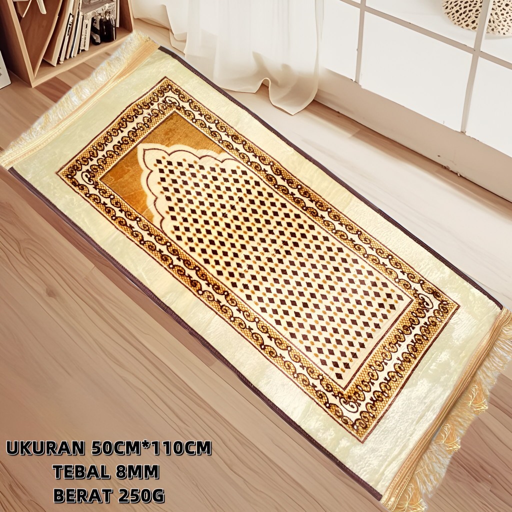 50*110CM Sajadah Turki Premium Beludru Halus jumbo tebal empuk premium dewasa