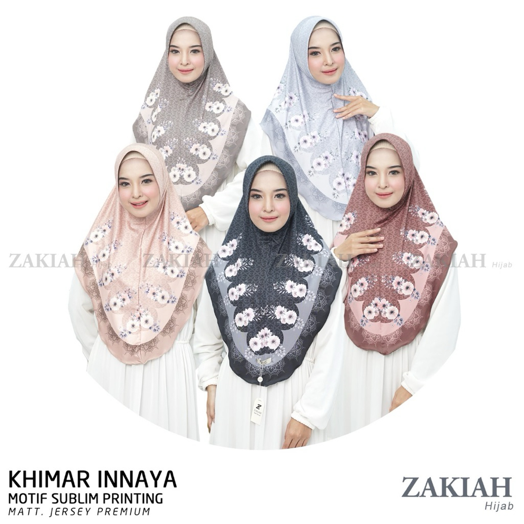 KHIMAR MOTIF BUNGA PRINTING JERSY PREMIUM ZAKIAH // KHIMAR PREMIUM MOTIF PRINTING JERSY PET BUSA DAI
