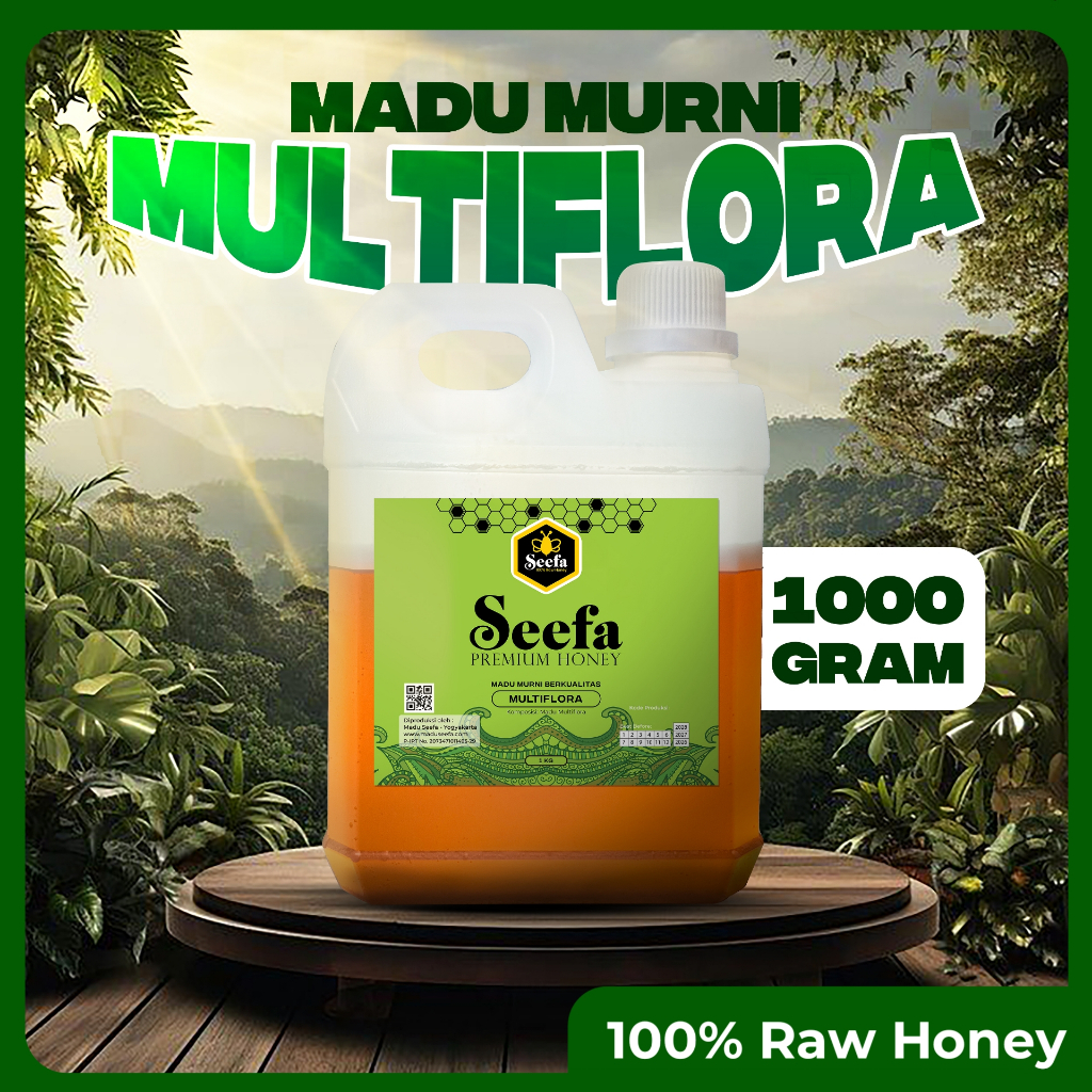 

Madu Multiflora Seefa 1 Kg Pure Raw Honey Free Sendok Kayu