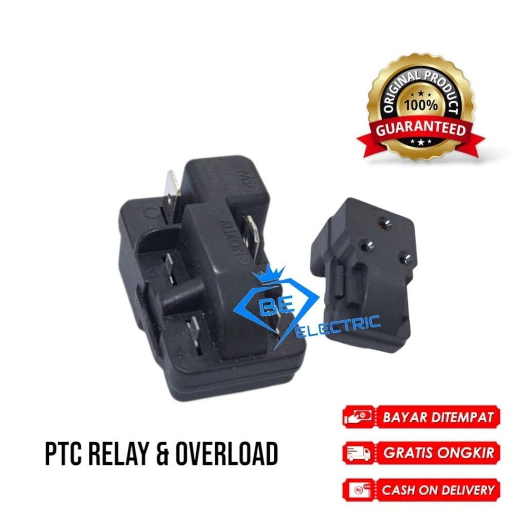 RELAY+OVERLOAD PTC 1 SET KULKAS 1 PINTU