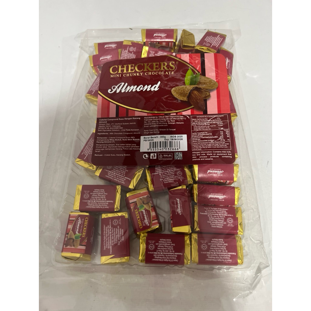 

COKLAT CHECKERS ALMOND CHOCO COKELAT