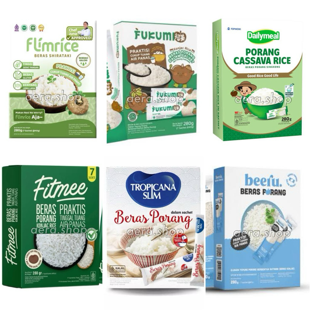 

KHUSUS BATAM Beras Porang/Shirataki Rice Nasi Diet 1 Sachet 40gr