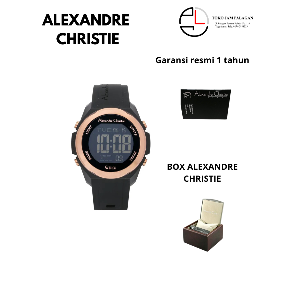 Alexandre Christie Digi AC 9342 MH RRGBA Men Black Digital Dial Black Rubber Strap