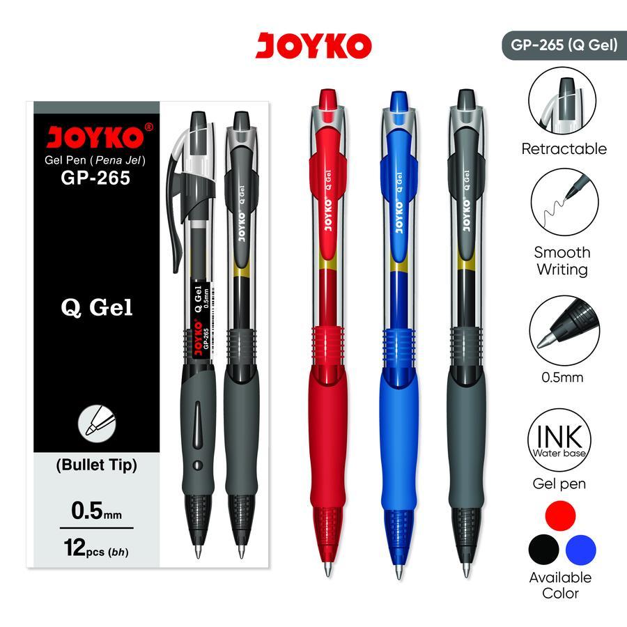 

( ISI 10 PCS ) Joyko Gel Pen GP-265 Q Gel 1 Pack/1 kotak isi 12pcs pen 0.5 mm BISA COD