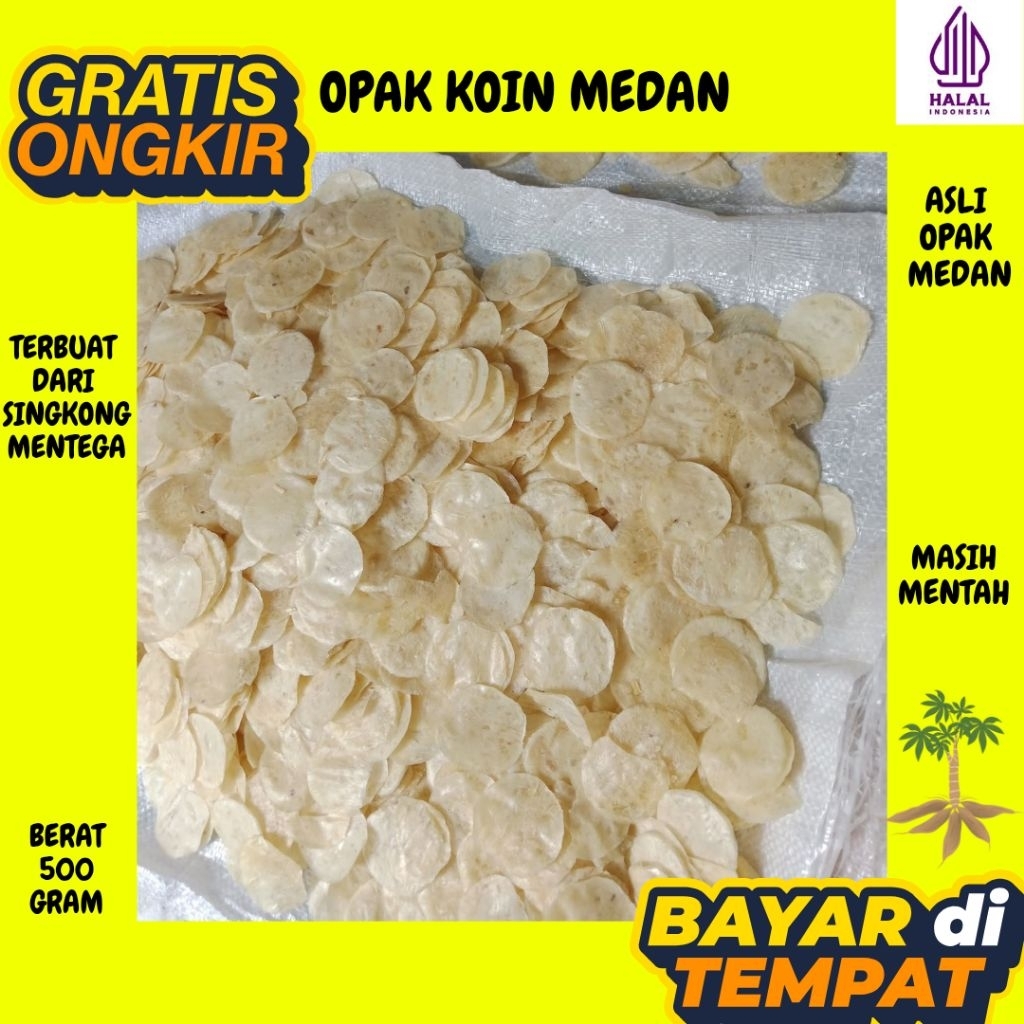 KERIPIK OPAK MEDAN OPAK KOIN MEDAN OPAK SINGKONG OPAK MINI MENTAH