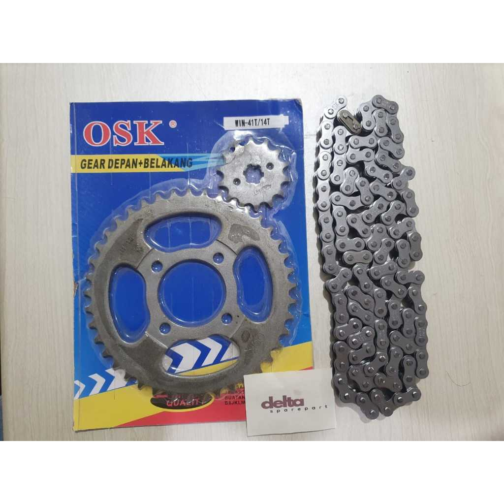 Gear Gir Set Rantai Rante Honda Win Lama New 100 Win100 Semua Tahun 14T 41T 428 108 108L