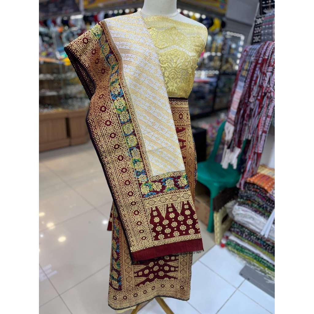 Songket 3 negri ori songket palembang tenun tangan asli sisi merah marun