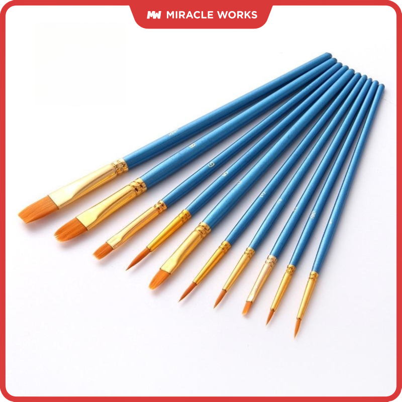 

MW Paint Brush Set Kuas Lukis 4/6/10 Pcs Nylon