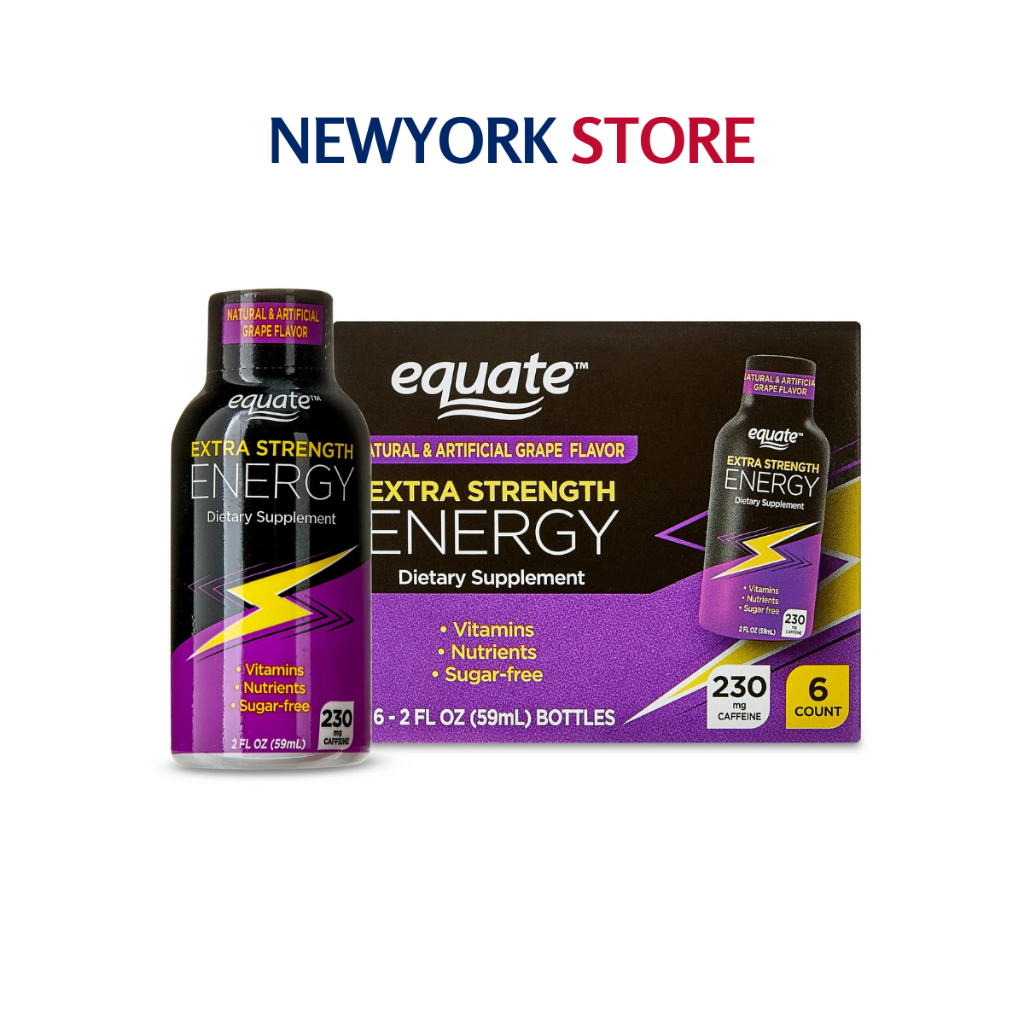 

Equate Extra Strength Energy Shot 230mg Caffeine 59 mL - Minuman Energi Cepat Terserap