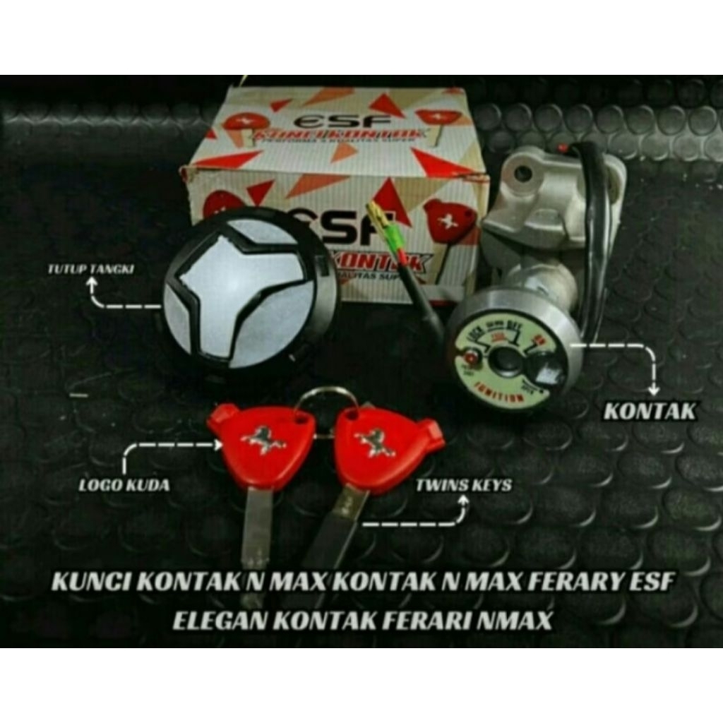 Kunci Kontak Assy NMAX Mata Kunci Ferrari - Key Set NMAX Full Set ESF