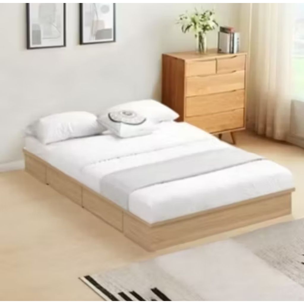 Ranjang Divan Alas Kasur Laci Modern Minimalis Kayu Keras Furnitur