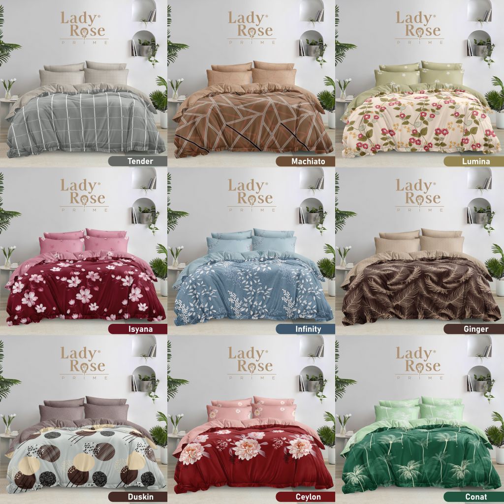 Bedcover set rumbai lady rose ukuran 180x200 - bed cover set rumbay kingsize no. 1