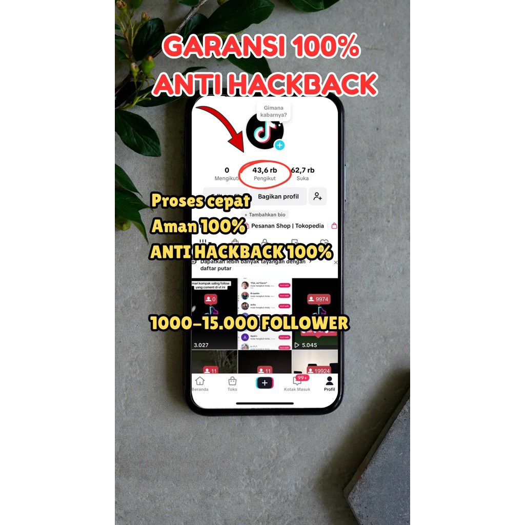 Akun TikTok Follower Indo 1.000 Real Konten Organik & Bisa Live