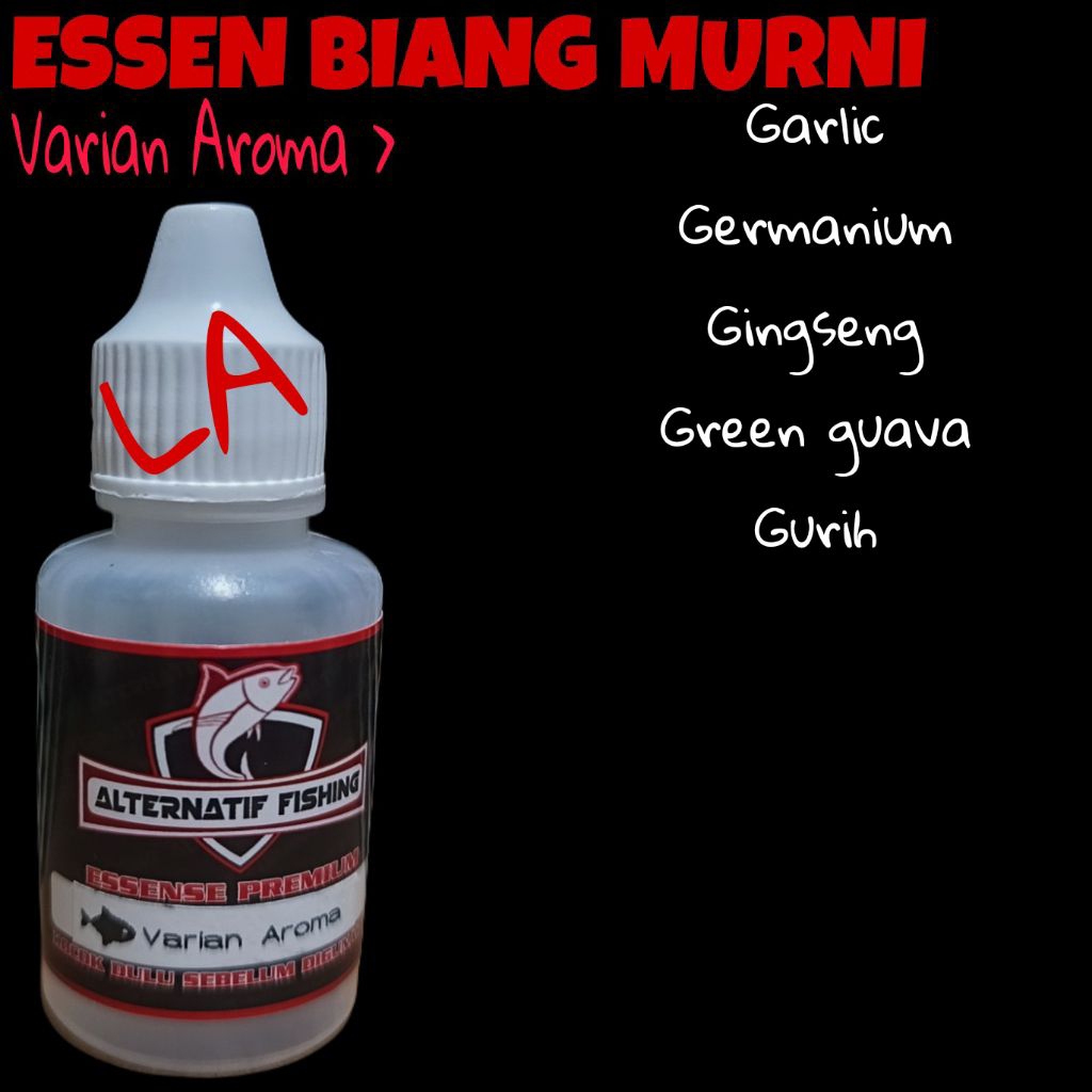 ESSEN BIANG MURNI 100% ASLI 10-30ML VARIAN HURUF G Garlic Germanium Gingseng Green guava Gurih Essen