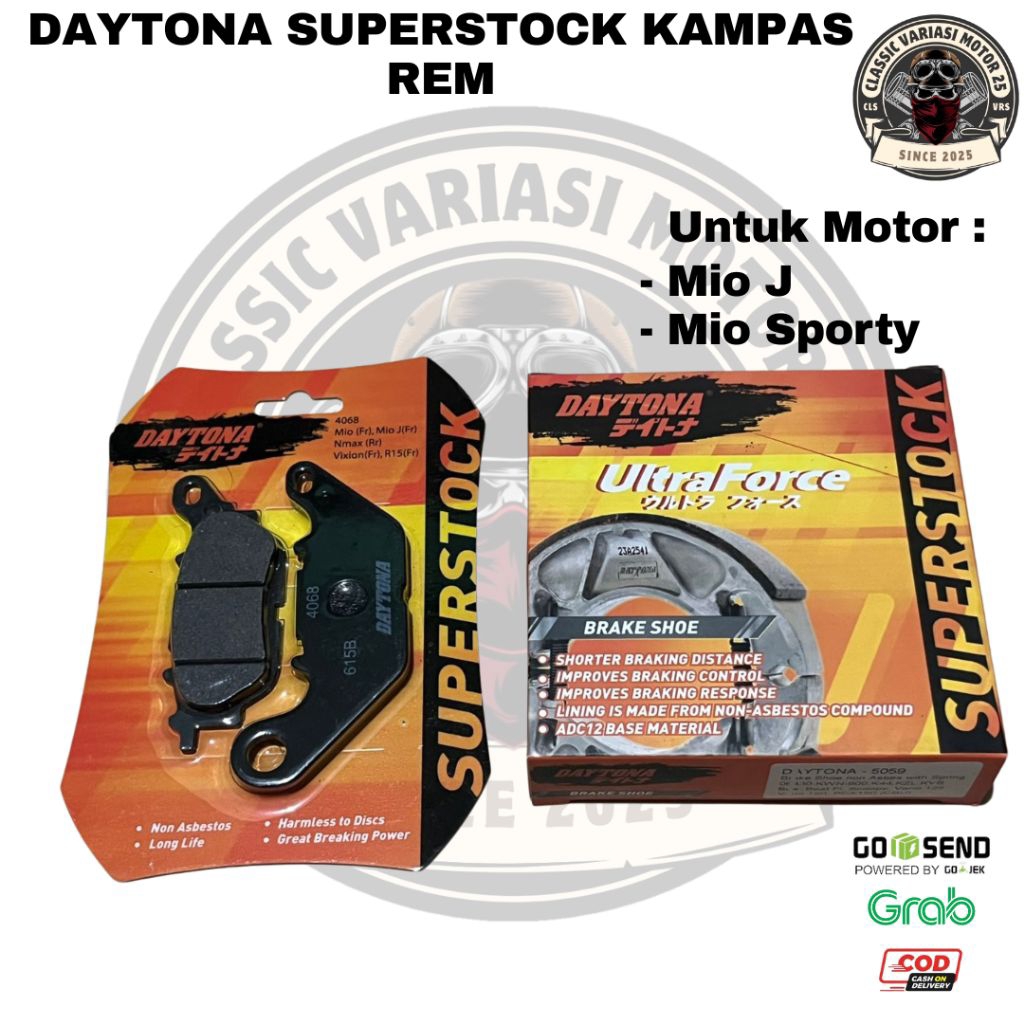 Kampas rem daytona superstock untuk motor mio sporty mio j