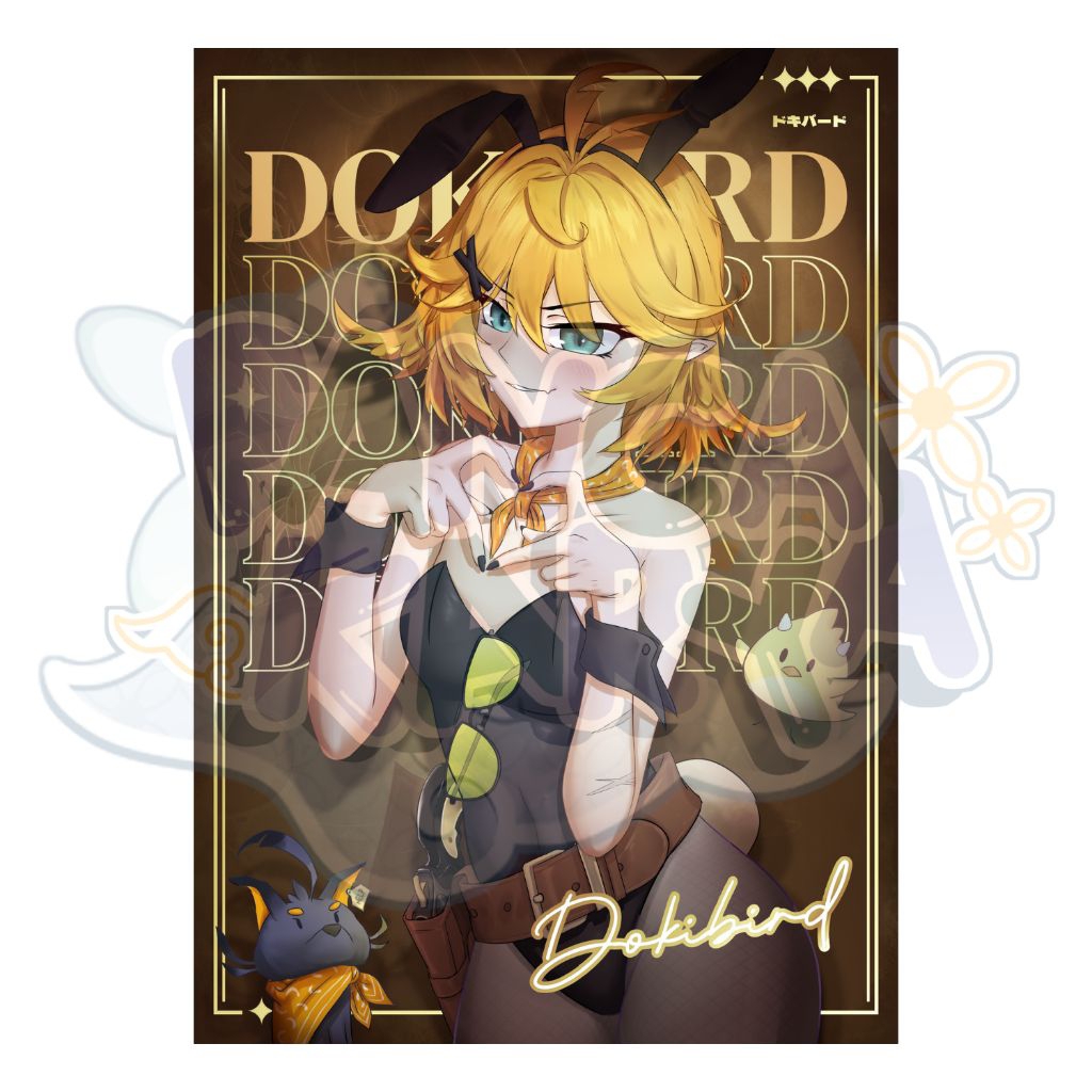 

Gold Foil Artprint Dokibird (Bunny Girl Version)