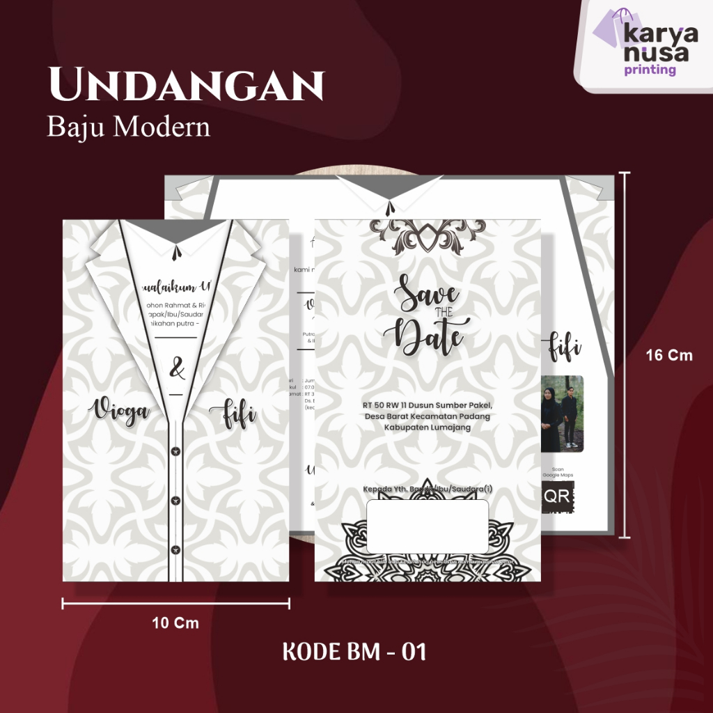 Undangan Nikah Baju Modern Unik Elegan Murah | KN Printing