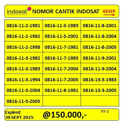 NOMOR CANTIK INDOSAT SERI TAHUN