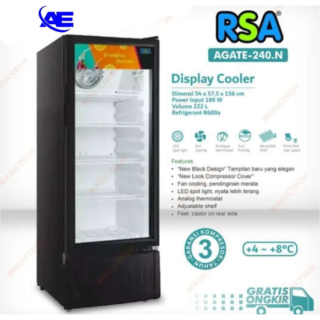 SHOWCASE RSA 4 RAK AGATE-240R BERGARANSI RESMI 3THN