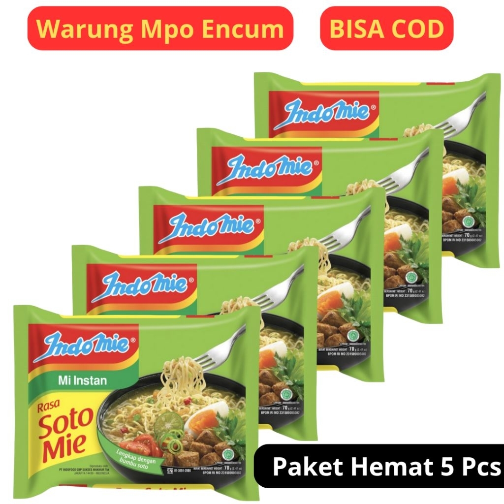 

Paket Hemat 5 Pcs Indomie Soto / Indomie Soto Mie / Mie Rebus