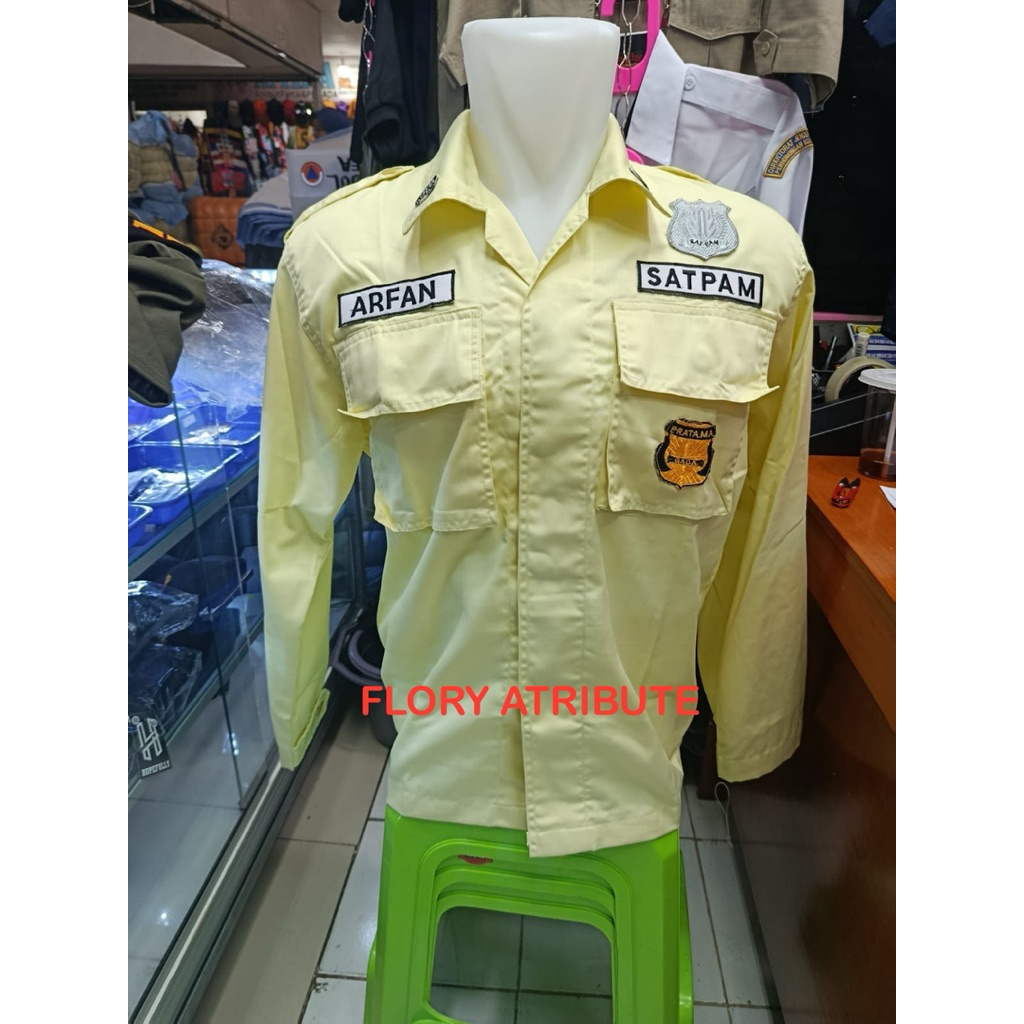 SERAGAM PDL SATPAM 1 STEL (BAJU DAN CELANA) BAHAN AMERICAN DRILL