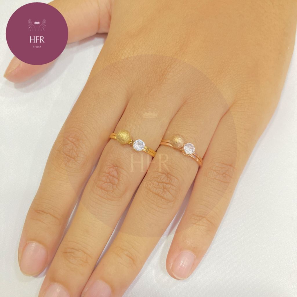 Cincin Wanita Titanium 2 Layer Gaya Korea Tidak Karat Dou//CNT-69