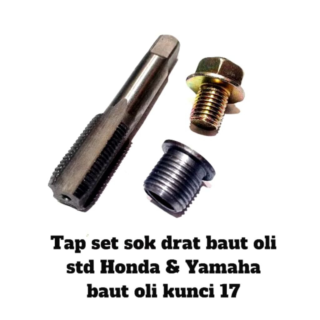 paket tap sok drat baut oli m16xm12 Bosh drat baut oli motor Honda Yamaha dll