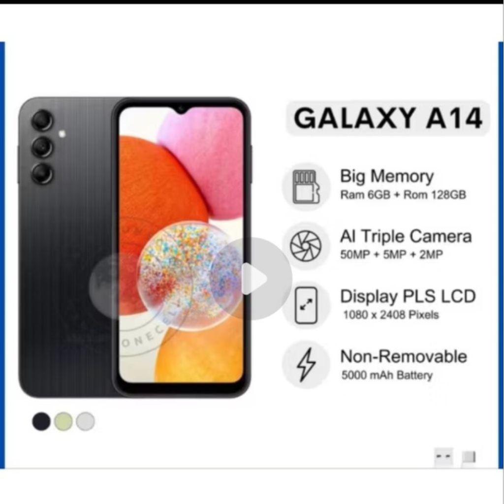SAMSUNG GALAXY A14 RAM 6/128 GB BARU SEGEL GARANSI 12 BULAN