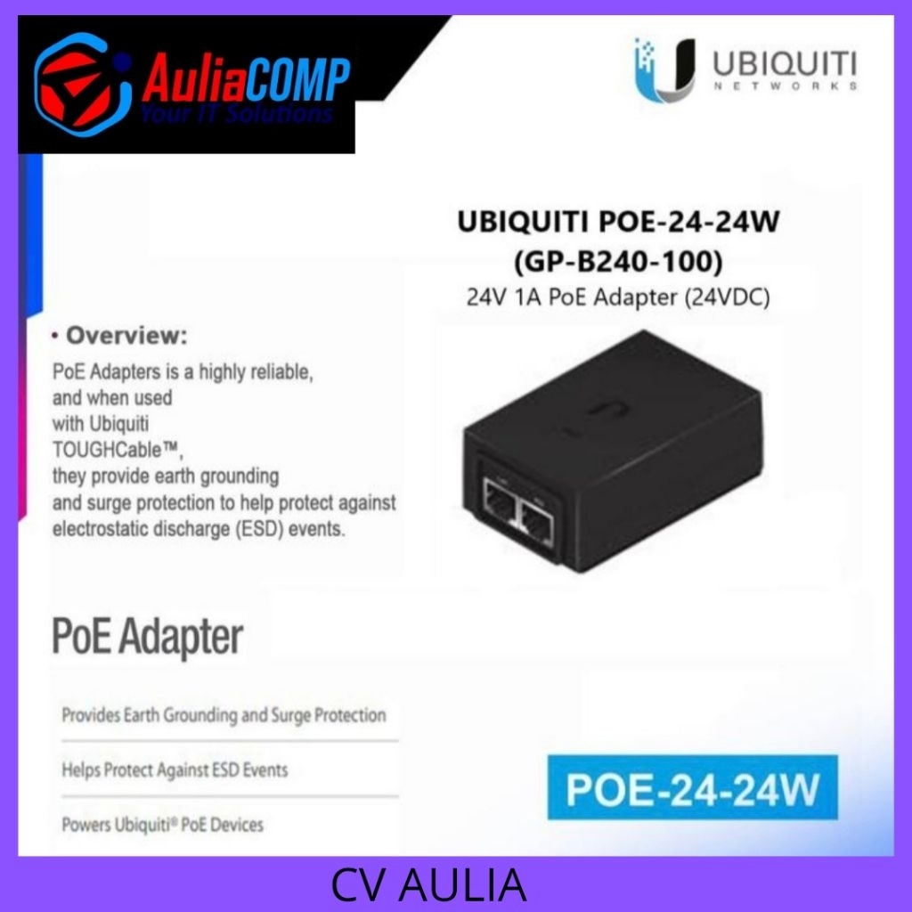 Ubiquiti PoE Adapter GP-B240-100 24V 1A POE-24-24W