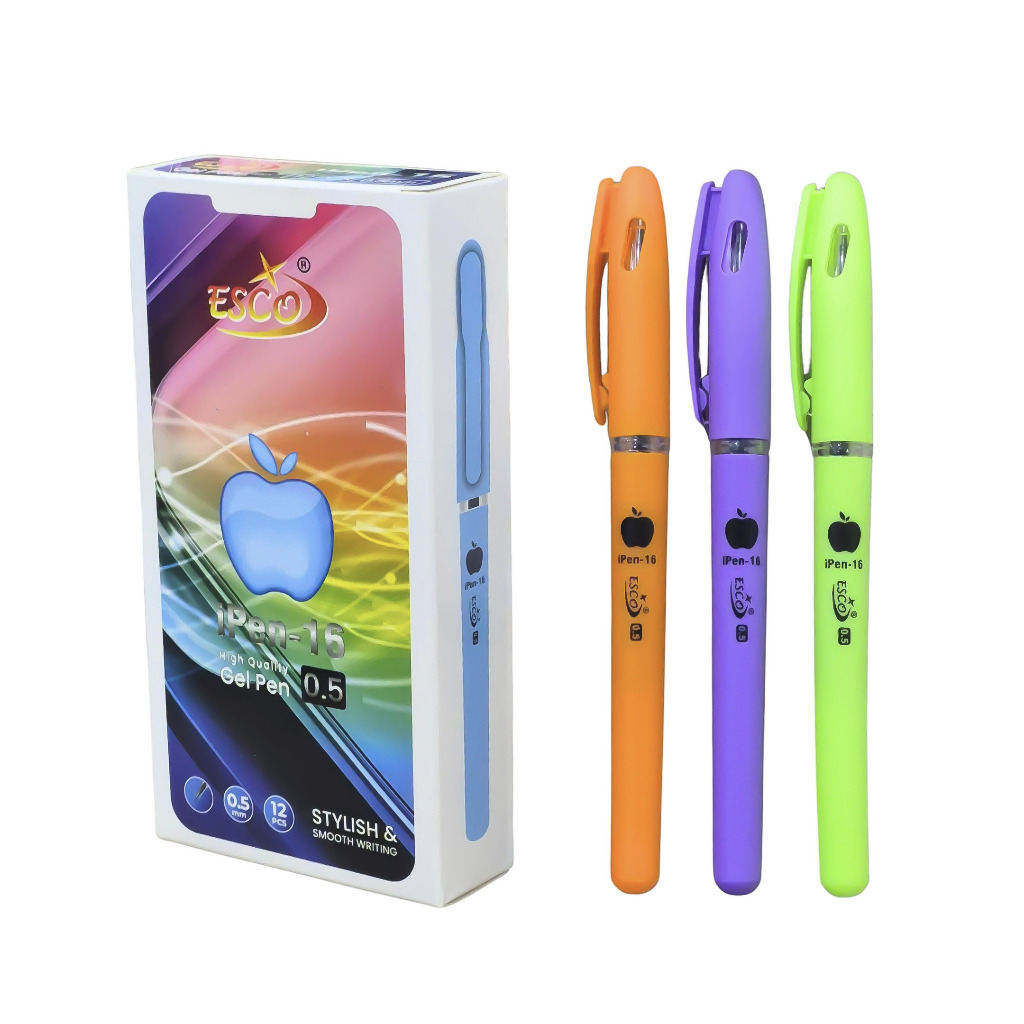 

1 LSN / 12 Pcs Gel Pen Apel Esco iPen-16