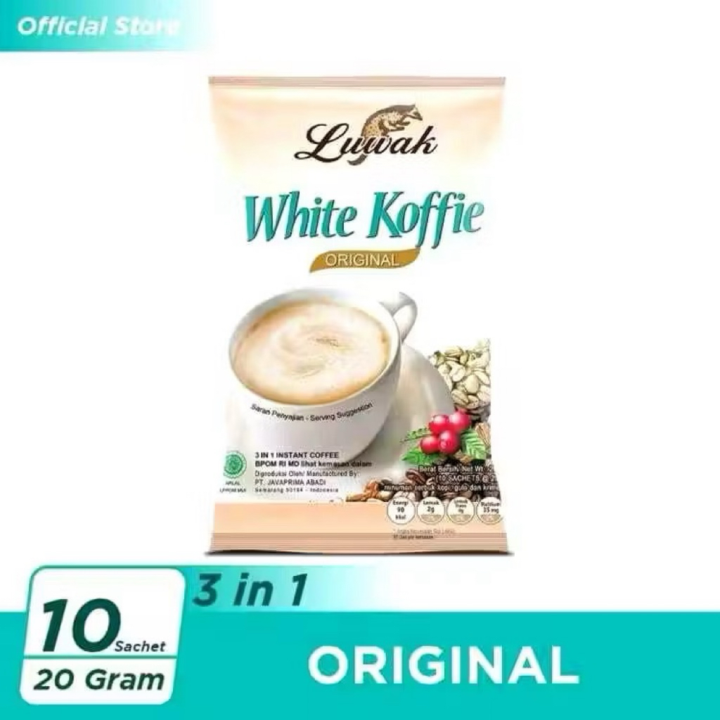 

KOPI INSTANT LUWAK WHITE KOPI 1 RENTENG 10 X 20gr