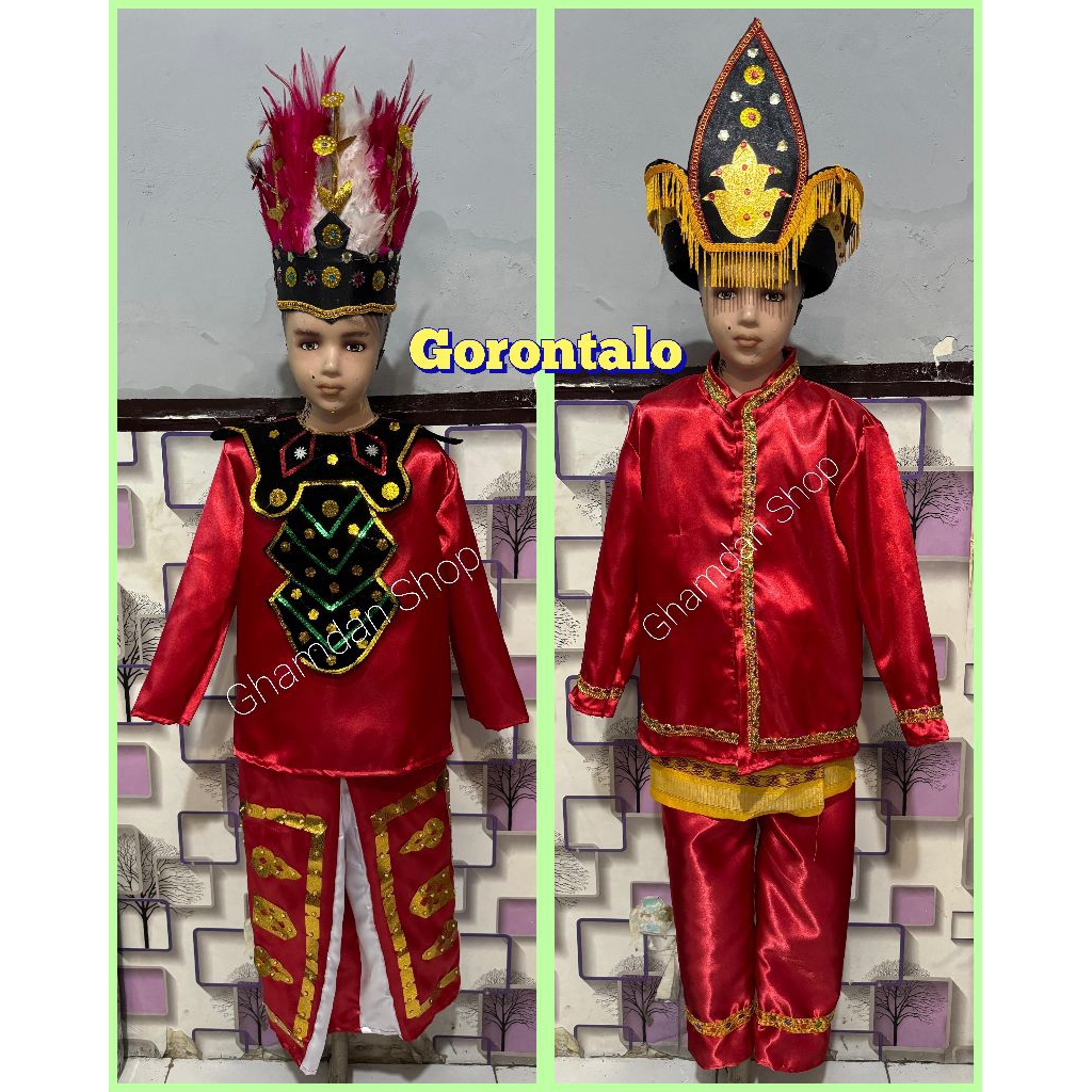 Baju adat gorontalo anak /baju karnaval anak /baju gorontalo murah