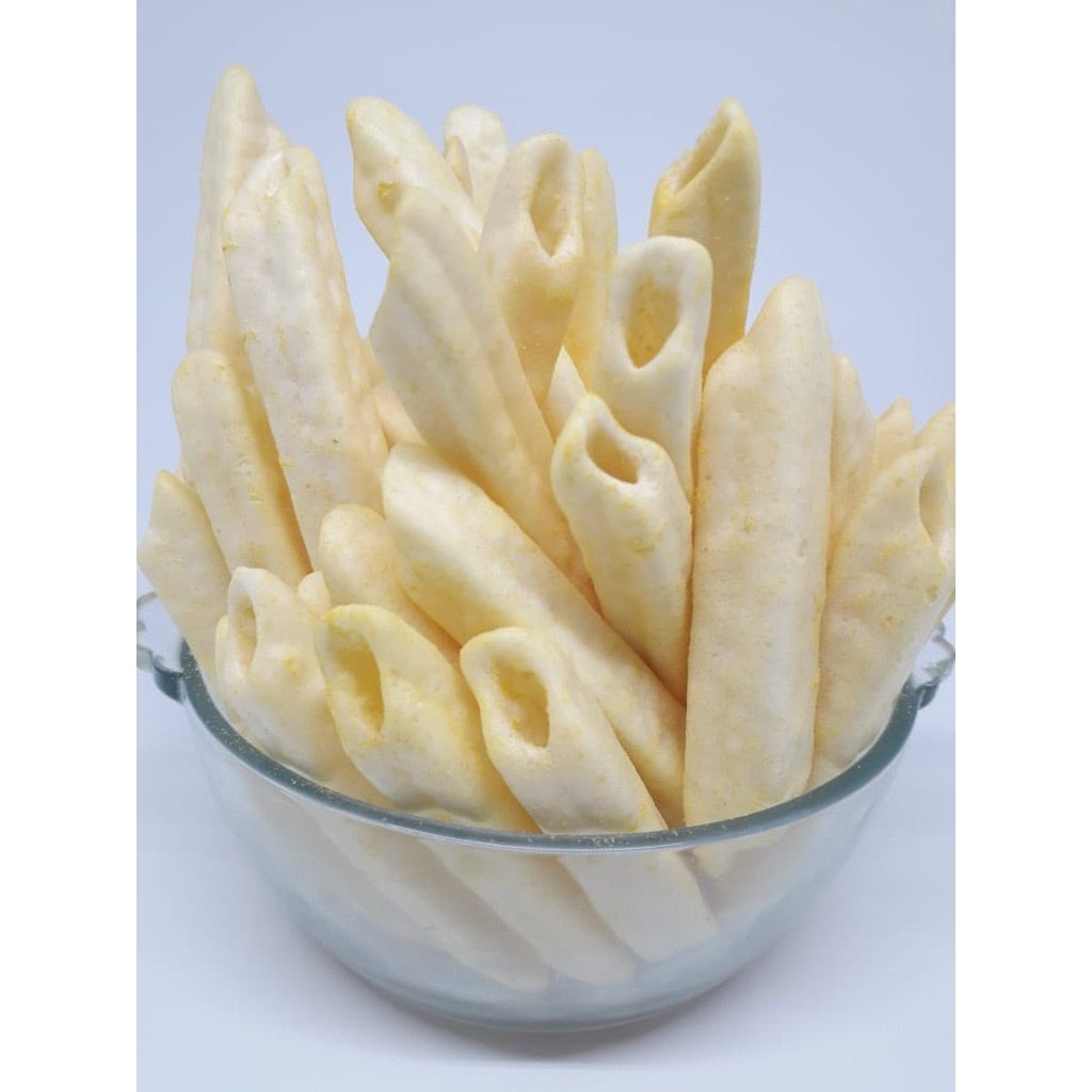 

Potato Snack Kentang Panjang Rasa Gurih/jagung manis/balado kemasan 100 gram