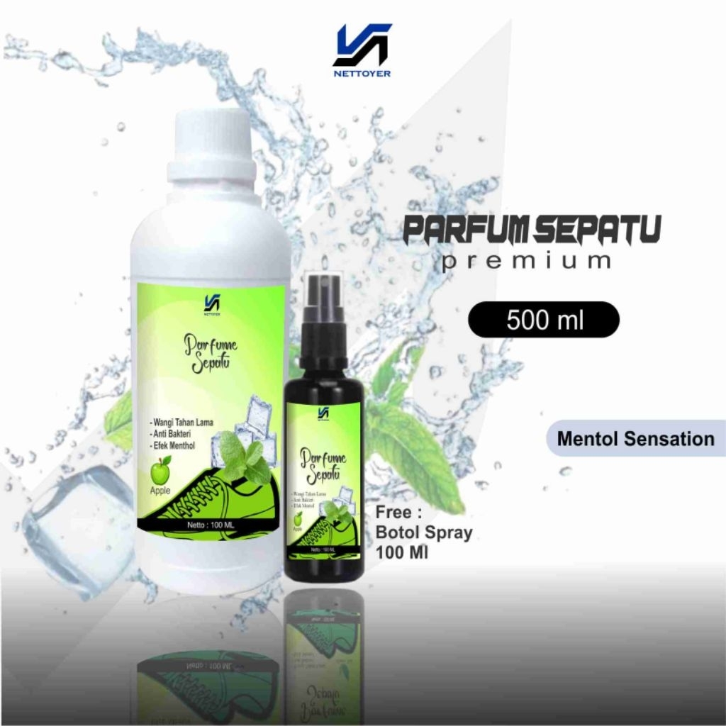 Parfume Sepatu Tas Helm 500ml Aroma apel hijau dan Mentol efek Anti bakterial / Shoe Parfume