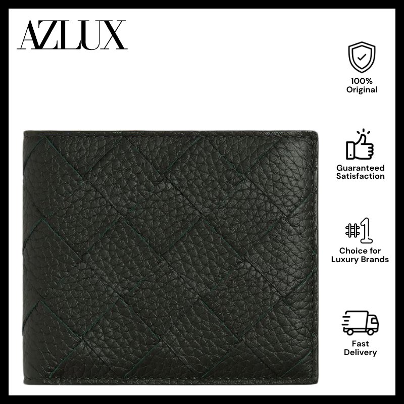 Bottega Veneta Intrecciato Bi-Fold Wallet Dark Green