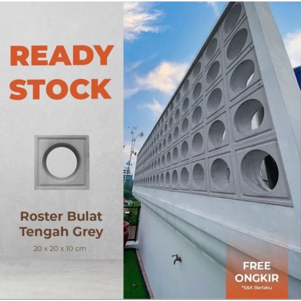 roater beton / loster minimalis lubang angin