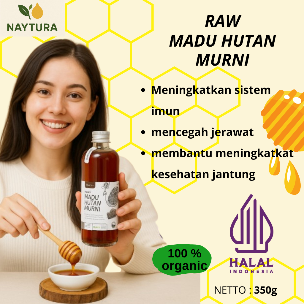 

Naytura - MADU HUTAN MURNI SUPER ASLI 350GRAM ALAMI TANPA CAMPURAN APAPUN RAW HONEY MINUMAN HERBAL KESEHATAN