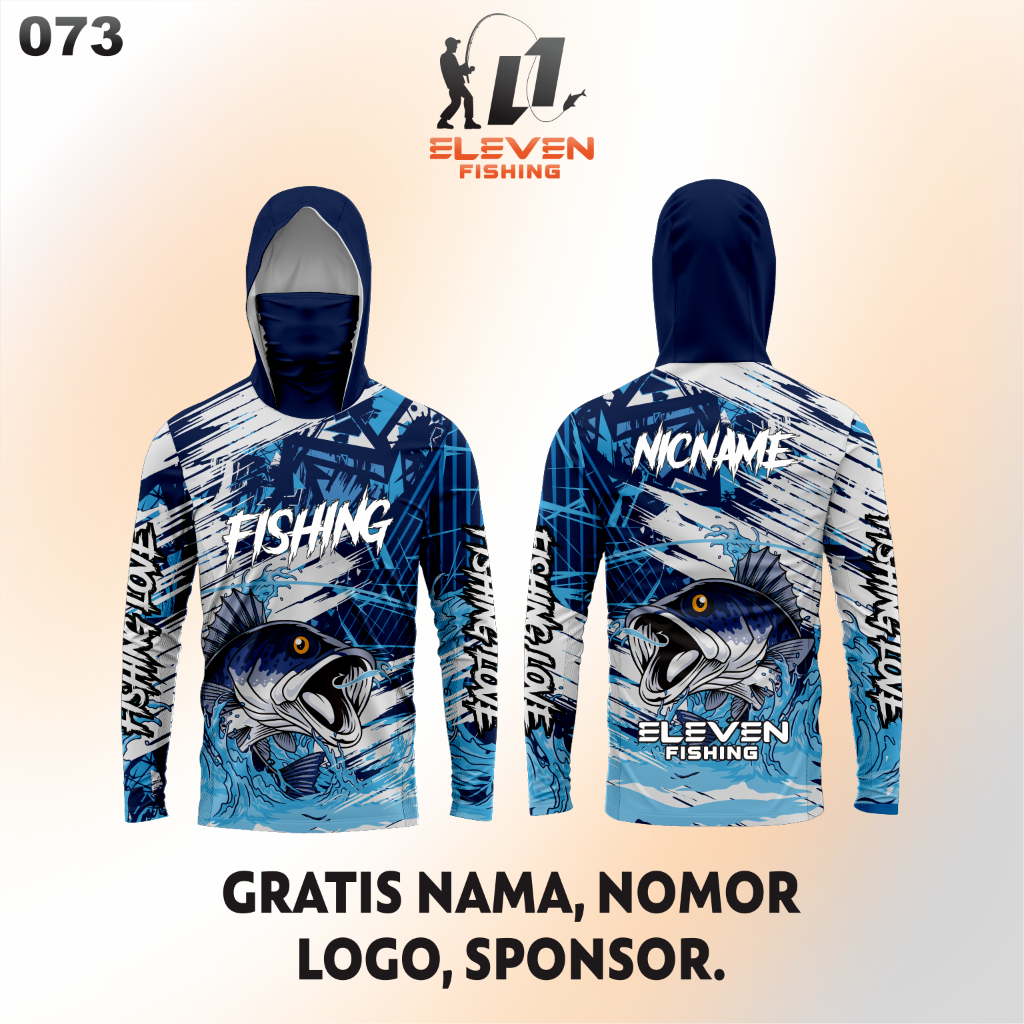 ELEVEN FISHING Baju Kaos Jersey Mancing Printing Custom Nama Bisa Satuan 073