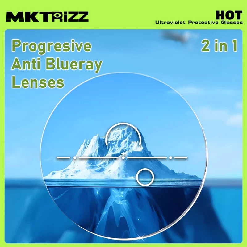 MKTRIZZ Lensa Progresif Minus Plus Silinder Anti Blueray Anti Radiasi Lensa Miopia