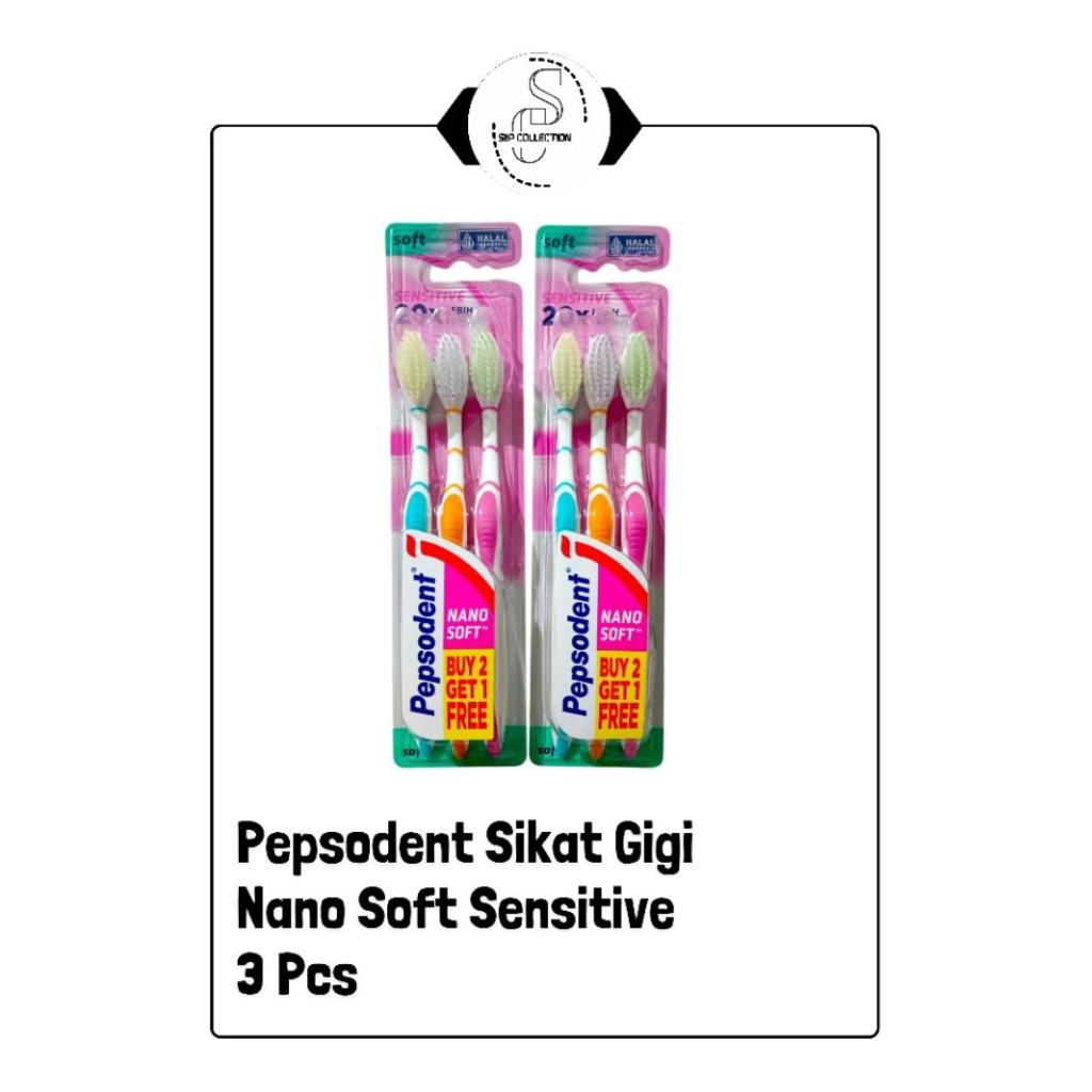 Pepsodent Nano Soft Sensitive [Isi 3pcs] - Sikat Gigi