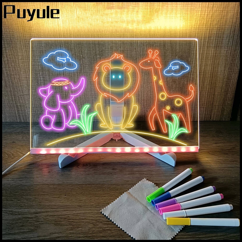 

Puyule Papan Tulis Akrilik / Acrylic Note Board Message LED Stand / Acrylic Papan Planner Schedule