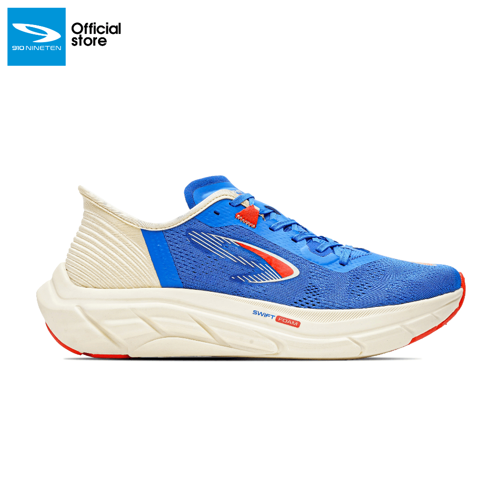 910 Nineten Hiroshi GTX Sepatu Lari - Biru/Cream/Merah