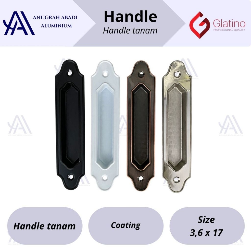 Handle tanam pintu sliding / geser / laci / lemari kayu / lemari aluminium handle kotak / com Glatin