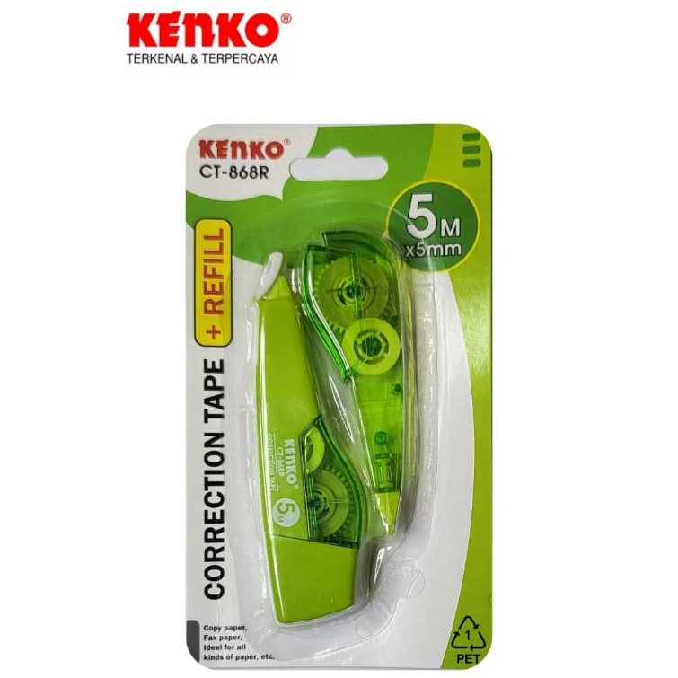 

KENKO CORRECTION TAPE / PITA KOREKSI CT-868R + REFILL (5M X 5MM)
