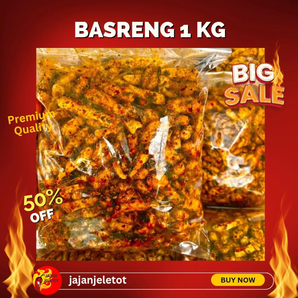 

BASRENG PEDAS DAUN JERUK 1KG | BASRENG KILOAN JAJANJELETOT