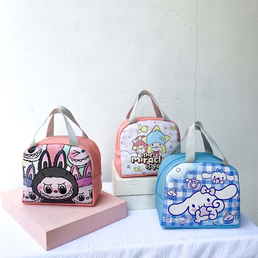 RUMAH WARNA Tas Bekal Makan Minum Tas Bekal Anak Tas Bekal Motif Karakter