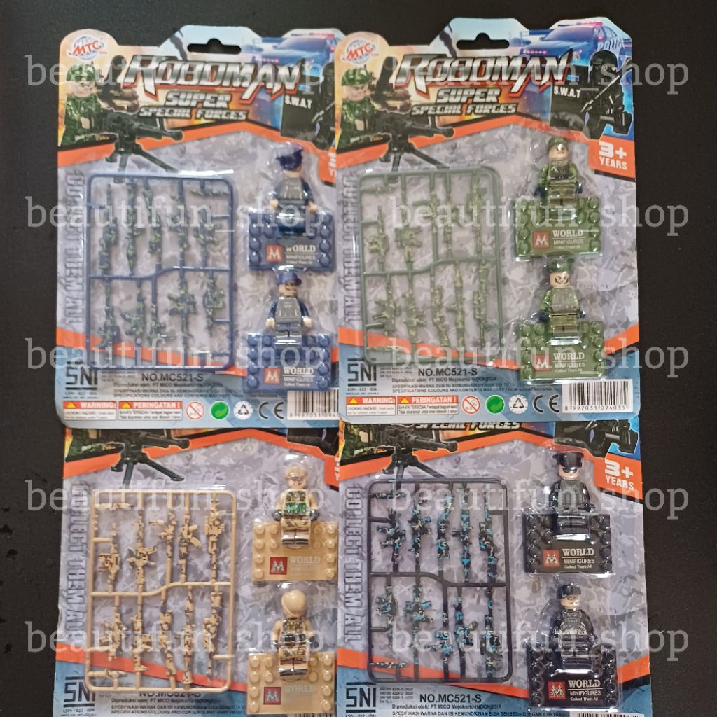 Mainan merakit figure tentara mini mainan bongkar pasang mainan rakit figure tentara polisi prajurit