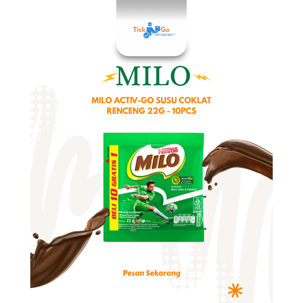 

MILO ACTIV-GO Susu Coklat Renceng 22g - 10pcs